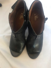 Load image into Gallery viewer, Wittner Ankle Leather Booties Open Toe, Black, Size 39