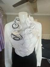 Load image into Gallery viewer, Rinascimento Ruffle Blouse, Black and White, Size M