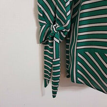 Load image into Gallery viewer, Dorothy Perkins Green Striped Tie Sleeve Blouse