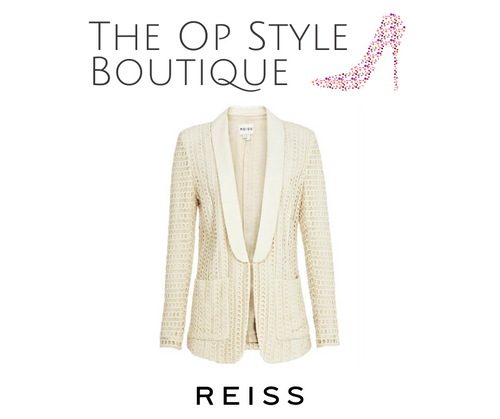 Reiss Callas Shawl Collar Lace Jacket, Size XS / UK 4-6