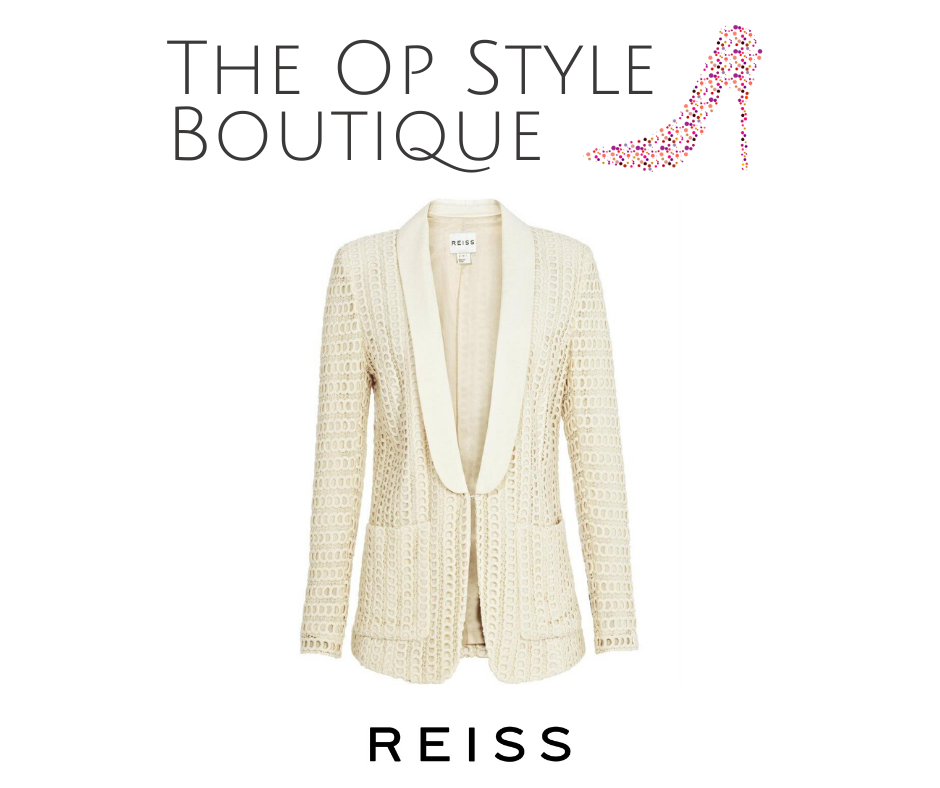 Reiss Callas Shawl Collar Lace Jacket, Size XS / UK 4-6