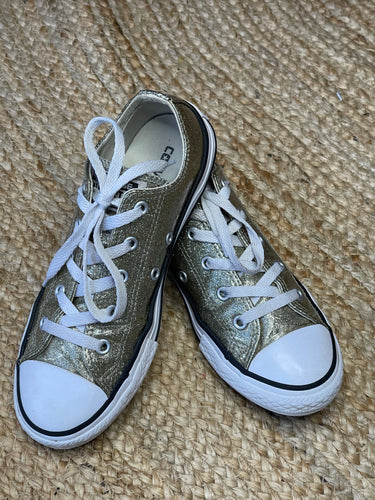 CONVERSE Girls Shoe Chuck Taylor All Star Ox Gold Glitter, UK 2