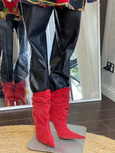 Load image into Gallery viewer, Gianmarco Lorenzi Red Suede Ankle Boots, Brand New, Size 40