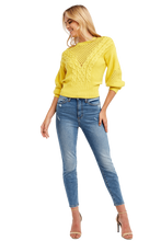 Load image into Gallery viewer, BARDOT MIX STITCH KNIT IN BRIGHT YELLOW, Size XS/S