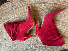 Load image into Gallery viewer, Gianmarco Lorenzi Red Suede Ankle Boots, Brand New, Size 40
