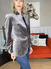 Load image into Gallery viewer, Zara Velour Jacket, Pewter, Size M