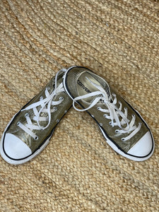 CONVERSE Girls Shoe Chuck Taylor All Star Ox Gold Glitter, UK 2