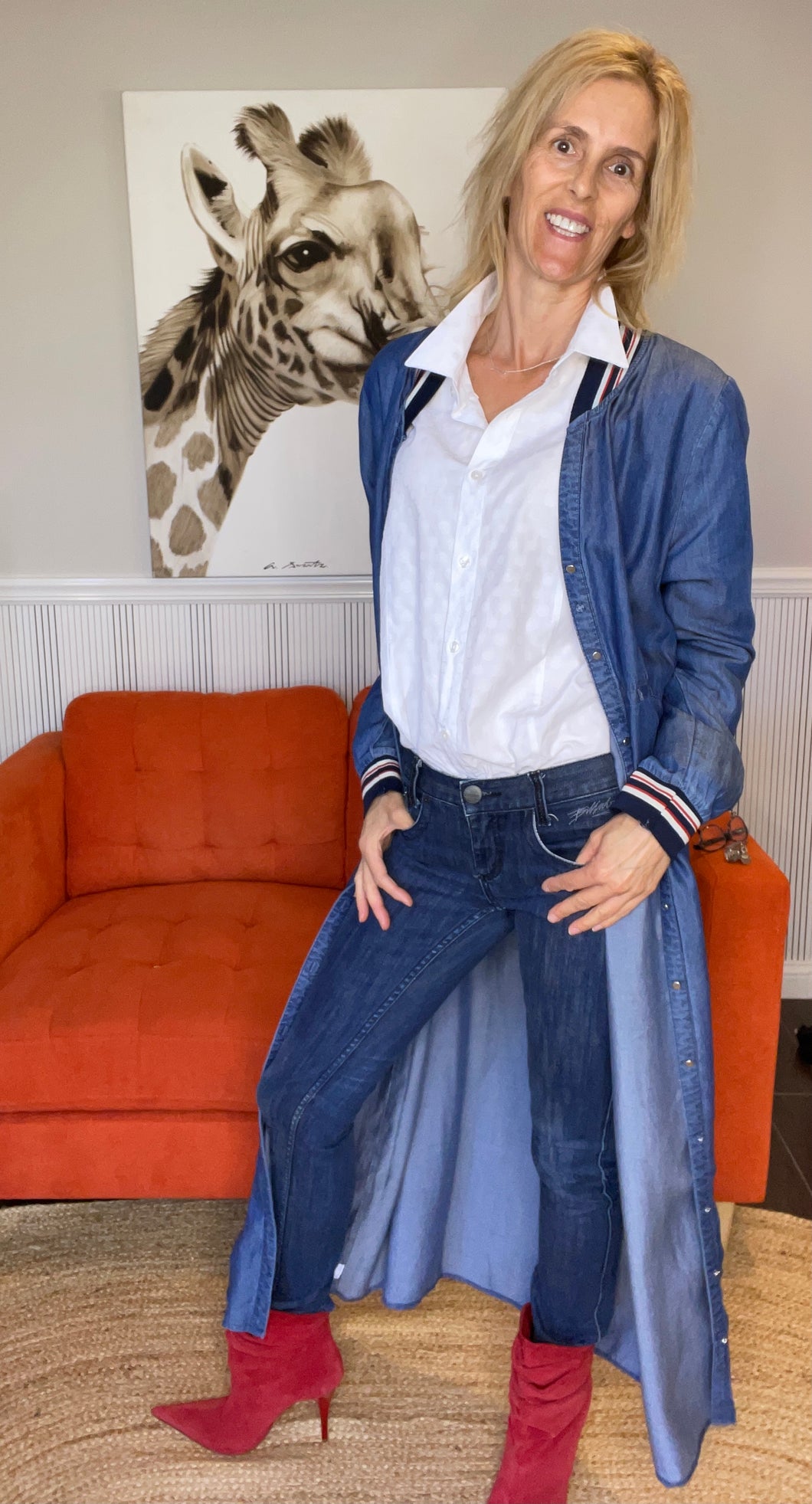 Iconic Blue Denim Duster Jacket,