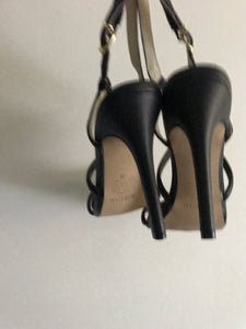 Sachi Open Toe Stilettos, Black, Size 39