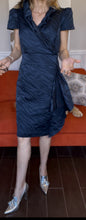 Load image into Gallery viewer, George Gross Sheath Dress, Navy, Size 14