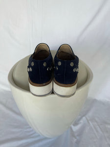 Zara Navy Suede Platform Loafers, Size 39