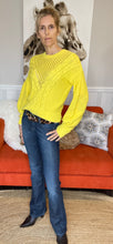 Load image into Gallery viewer, BARDOT MIX STITCH KNIT IN BRIGHT YELLOW, Size XS/S