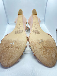 Mimco Monarch Mix Midi Wedge Heels, Pink, Size 39
