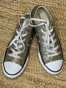CONVERSE Girls Shoe Chuck Taylor All Star Ox Gold Glitter, UK 2