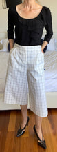 Load image into Gallery viewer, Tibi New York Culottes, White with Grey Check, BNWT, Size 4