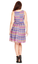Load image into Gallery viewer, City Chic Multi Stripe Fit &amp; Flare Dress, BNWT, XL
