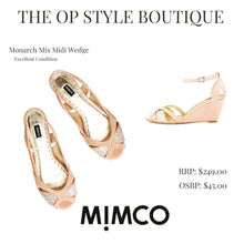 Load image into Gallery viewer, Mimco Monarch Mix Midi Wedge Heels, Pink, Size 39