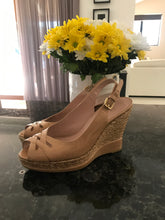 Load image into Gallery viewer, Dolunch Espadrille Wedge Sandal by Stuart Weitzman, Nude, Size 10