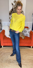 Load image into Gallery viewer, BARDOT MIX STITCH KNIT IN BRIGHT YELLOW, Size XS/S