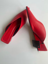 Load image into Gallery viewer, Zara Trafaluc Wedge Mules, Size 41, Red