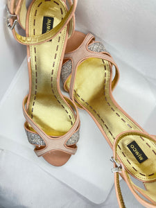 Mimco Monarch Mix Midi Wedge Heels, Pink, Size 39