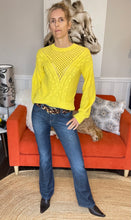 Load image into Gallery viewer, BARDOT MIX STITCH KNIT IN BRIGHT YELLOW, Size XS/S