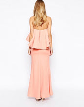 Load image into Gallery viewer, Jarlo Lily Bandeau Occasion Maxi Dress With Exaggerated Frill, Pink Size S-10