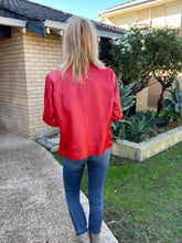 Load image into Gallery viewer, Leather Box Jacket, Red, Size L