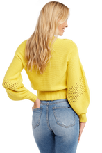 Load image into Gallery viewer, BARDOT MIX STITCH KNIT IN BRIGHT YELLOW, Size XS/S
