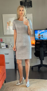 Desires Fitted Short Sleeve Panel Dress, Heather Grey, BNWT, Size S