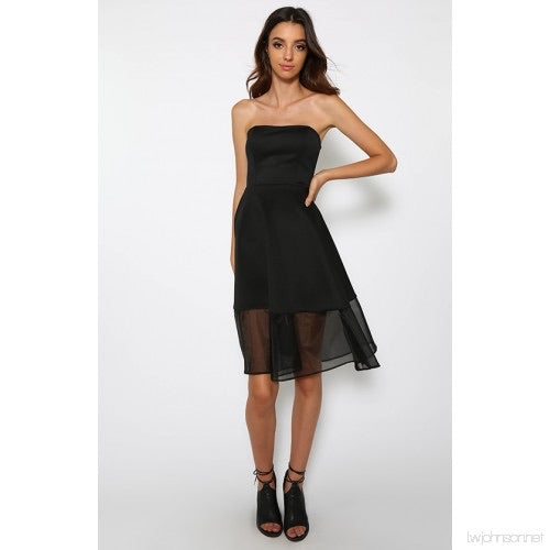 Toby Heart Ginger Strapless Fit and Flare Dress, Black, Size S