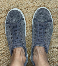 Load image into Gallery viewer, French Connection Silver Glitter Sneakers, Size 38