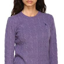 Load image into Gallery viewer, POLO RALPH LAUREN Cable-knit Wool Sweater, Purple, Size XS