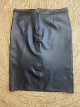 Load image into Gallery viewer, Custom Made in Spain Leather Skirt, Black, Size 52 (16AU)