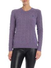 Load image into Gallery viewer, POLO RALPH LAUREN Cable-knit Wool Sweater, Purple, Size XS