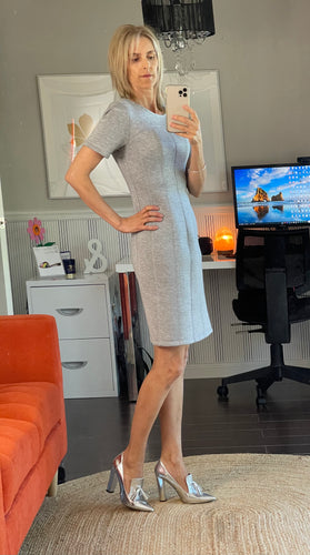 Desires Fitted Short Sleeve Panel Dress, Heather Grey, BNWT, Size S