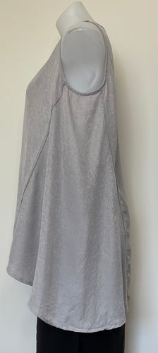 Chalice Sleeveless Tunic Top, Silver Grey, Size S