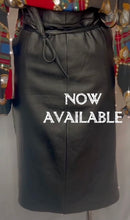 Load image into Gallery viewer, Custom Made in Spain Leather Skirt, Black, Size 52 (16AU)