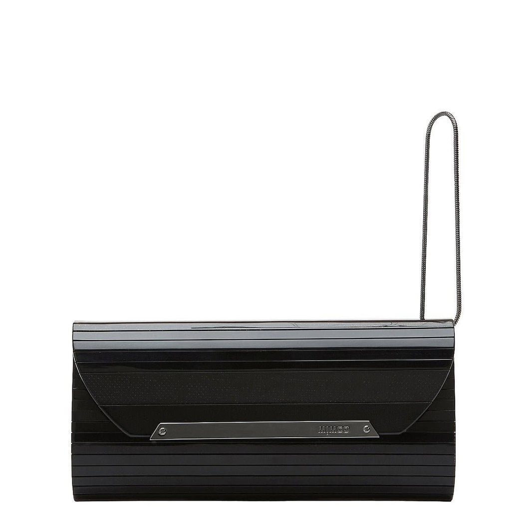 MIMCO HARD CASE EVENING CLUTCH IN BLACK