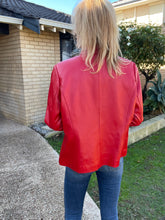 Load image into Gallery viewer, Leather Box Jacket, Red, Size L