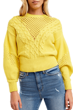 Load image into Gallery viewer, BARDOT MIX STITCH KNIT IN BRIGHT YELLOW, Size XS/S