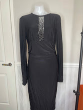 Load image into Gallery viewer, DAVID MEISTER EMBELLISHED INSET DRESS, Black, Size 12