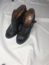 Load image into Gallery viewer, Wittner Ankle Leather Booties Open Toe, Black, Size 39