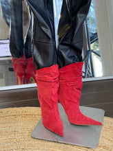 Load image into Gallery viewer, Gianmarco Lorenzi Red Suede Ankle Boots, Brand New, Size 40