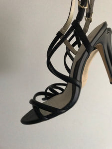 Sachi Open Toe Stilettos, Black, Size 39