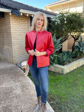 Load image into Gallery viewer, Leather Box Jacket, Red, Size L