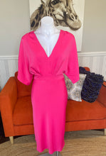 Load image into Gallery viewer, Tussah MIDI Dress, Fuchsia Pink, Size 14