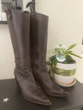 Load image into Gallery viewer, Street Shoes Made in Italy Leather Boots, Chocolate Brown, Size 39