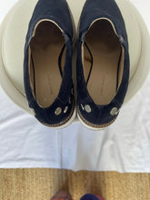 Load image into Gallery viewer, Zara Navy Suede Platform Loafers, Size 39