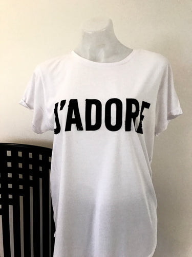 Decjuba J'adore French Tee, White, BNNT, Size M